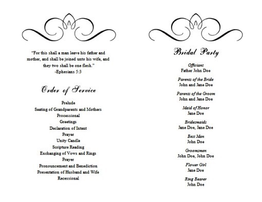 Wedding Program Free Template from www.videosparareirse.com